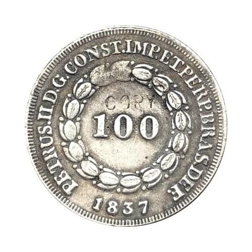 1837 Brazil 100 Reis coins COPY
