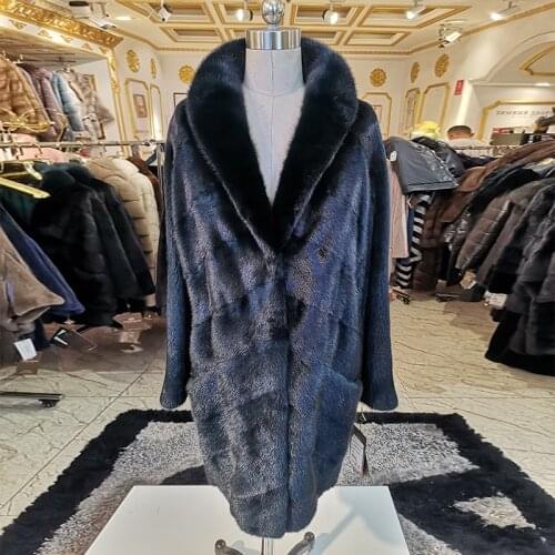 2020 High quality luxury fur coat Snakeskin Sleeve mink fur coat Designer Style fur coats for women Luxury brand coat women