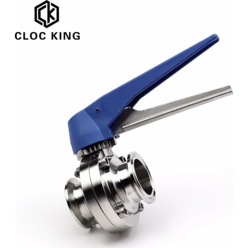 3/4“ 1” 1-1/4" 1-1/2” 2” OD Sanitary Butterfly Valve 304 Ferrule OD 1.5” 2” Fit Tri Clamp with Squeeze Trigger Handle