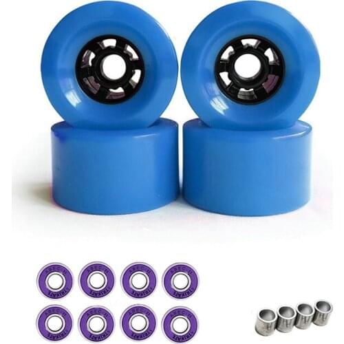 STRIKATE 4PCS 83mm Longboard Wheels with Bearing and Spacer Combo 82A PU Wheels