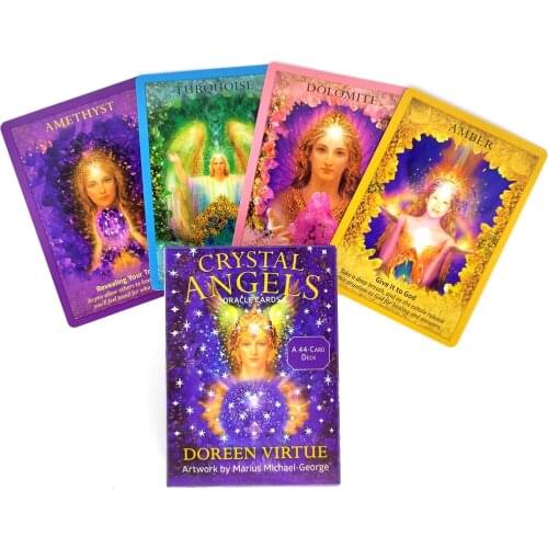 44PCS Crystal Angel Oracle Tarot Cards And PDF Guidance Divination Deck Entertainment Parties Board Game Support drop shipping