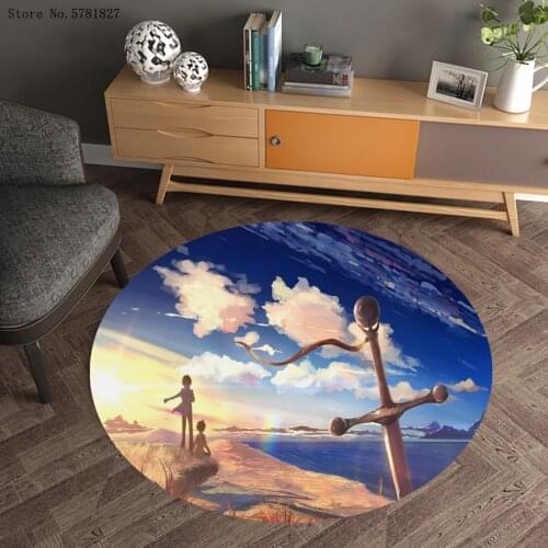 5 Centimeters Per Second Round Carpet 3D Print Cartoon Anime Carpet Home Textile Mat Kitchen Floor Rug For Bedroom Floor Carpet