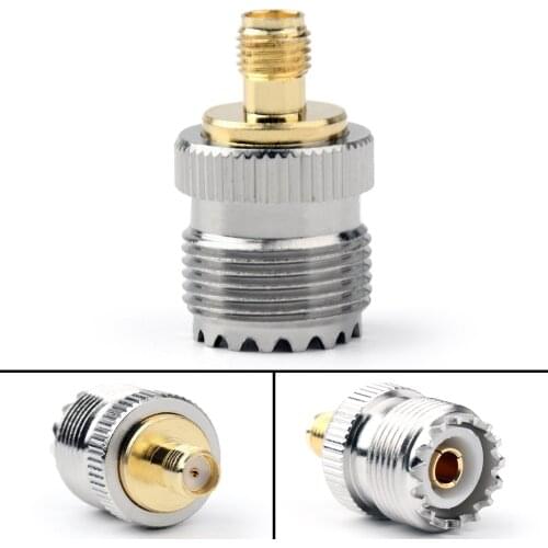 Artudatech 1Pc Adapter SO239 UHF Female Jack To SMA Female RF Connector Straight Nickel Plating