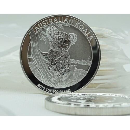 Australia Silver Plated Coin Home Decorative 999.9 Silver Koala Commemorative Elizabeth II Coins Collectible