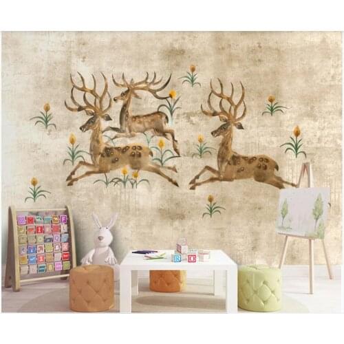 Free shipping Custom mural on the wall 3d wallpaper European retro elk background home decor photo wallpaper for living room