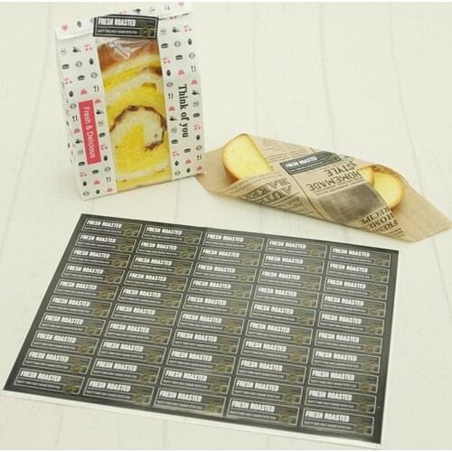 Bakers Wrap Bread Wrapper Sticker Disposable Bread Label Paper Baking Pack Label Bread English Letter Tag Pack Sticker 20 Sheets
