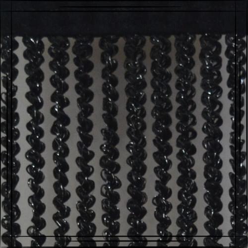 Gülpınar Curtain Black Silver Silvery Double Curling Rope Curtain