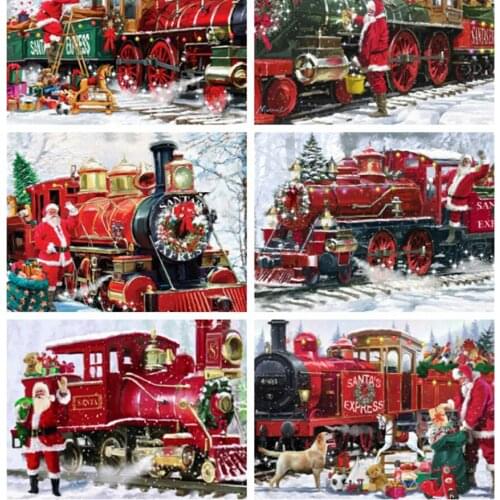 CraftArtGo 5D DIY Diamond Embroidery Santa Claus Full Square Round Rhinestone Mosaic Painting Cross Stitch Flowers Diamond Kit