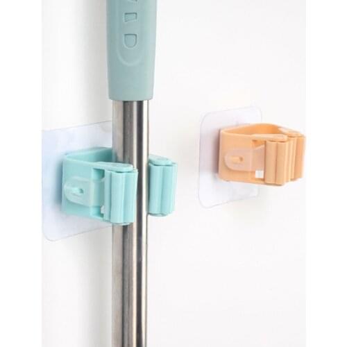 Home Wall Mounted Mop Organizer Holder Brush Broom Hanger Home Storage Rack Bathroom Storage Organizer Hook Bathroom Accessories