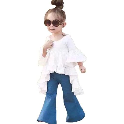 Fashion Summer New Casual Girl Dress Kids Girl Dress Children Clothing Girls Jeans Spring Autumn Flares Denim Pants