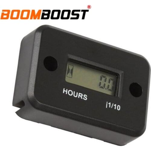 Mini Inductive Digital Hour Meter Waterproof LCD Display for Bike Motorcycle ATV Snowmobile Marine Boat Ski Dirt Gas Engine