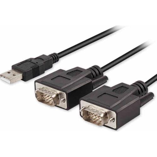 Usb 2.0 TO Dual com FTDI CHIP 2 Port USB to Serial RS232 DB9 Adapter Cable Win10