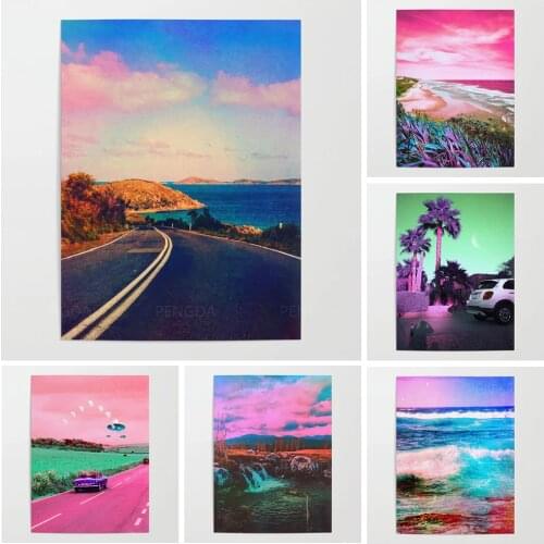 HD Prints Dusk Sea Landscape Canvas Painting Wall Art Modular Wild Scenery Poster Home Decor Living Room Tropical Road Pictures