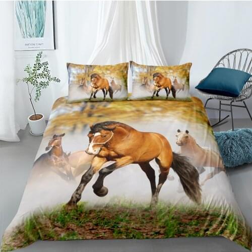 3D Design Duvet Cover Sets Bedding Sets Quilt Covers Pillow Cases King Queen Full Double Size Animal Swift Horse Home Texitle
