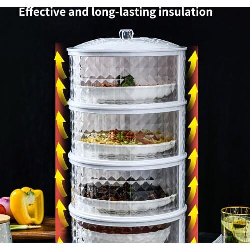 Cookware Anti-Fly Vegetable Cover For Household Dustproof And Thermal Insulation Multi-Layer Fresh-Keeping Meal Keep Warm Cover