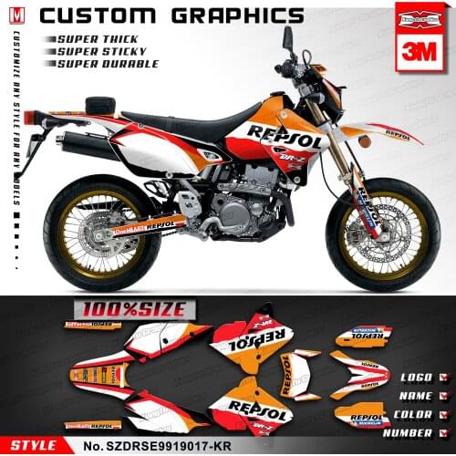 KUNGFU GRAPHICS Vehicle Vinyl Wraps Self Adhesives for DRZ400SM DRZ 400 Enduro 1999 to 2019 KLX 400R 2002 to 2004, Customizable