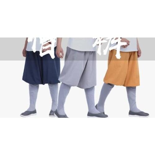 Summer&Spring 100%cotton buddhist zen pants budda lay meditation trousers shaolin monk kung fu monks traditional pants red/blue