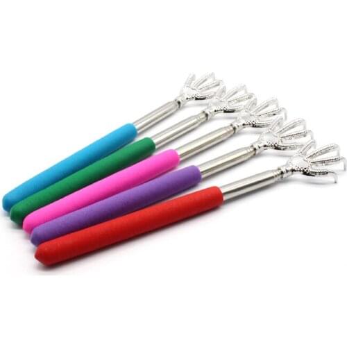 HOT ! Practical Handy Stainless Pen Clip Back Scratcher Telescopic Pocket Scratching Massage Kit Eagle Claw Back Scratcher