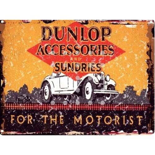 Fashion Design Dunlop Accessories Garage Metal Sign Retro Vintage Style Small Man Cave Tin(Visit Our Store, More Products!!!)