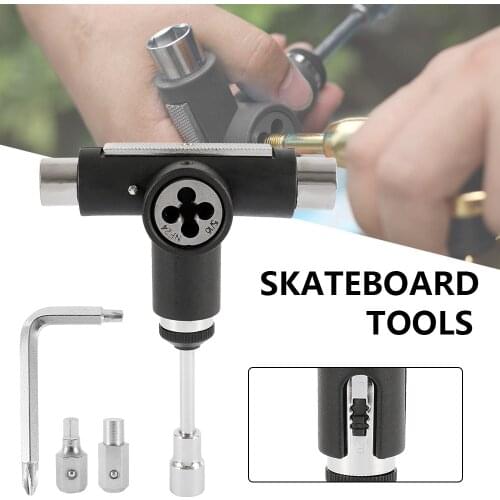 Skateboard Repair Tools Kit Multifunctional Skateboards Wrench Skate Board T-shape Semi-automatic Roller Skate Heavy Duty Wrench
