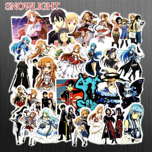 10/30/50 pcs/pack Anime Girl Stickers Sword Art Online Scrapbooking Stickers Gifts for Children to Laptop Suitcase Bicycle ar