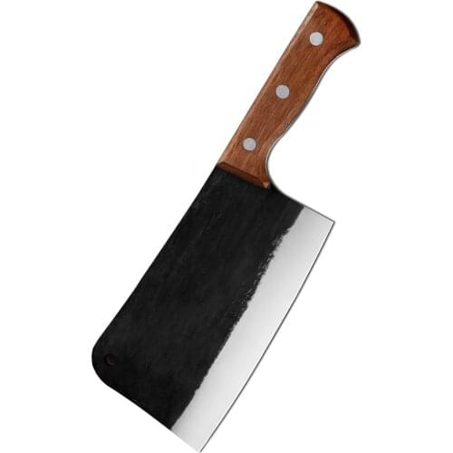 XYj 7 inch Handmade Forged Clad Steel Butcher Knife Bone Cutting Meat Slicer Fruit Cooking Tools Survival Slaughter Knife