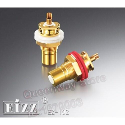 P-028 EIZZ EZ-102 RCA Signal Socket RCA Signal Audio Socket Jack Pure Gold Plated Phosphor Bronze Pair