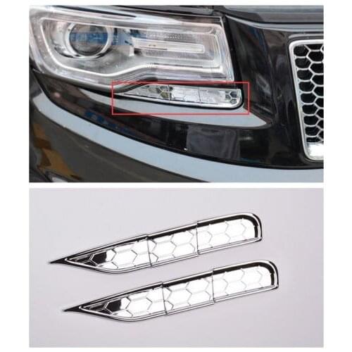 BBQ@FUKA Car Front Headlight Eyelid Decorative Trim 6pcs for Jeep Grand Cherokee 2014 - 2016