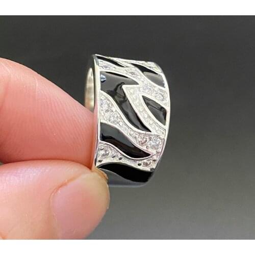 SALE Fashion Silver Color Rings Men Or Women Black Resin Ring Womens Jewelry Accessories Wholesale Price Jewellery Female Gift