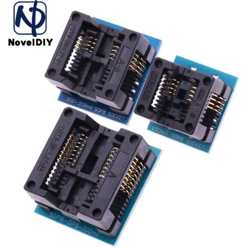 3PCS SOP16+SOP8 to DIP8 150mil 200mil 208mil adapter Socket for EZP2010 EZP2013 EZP2019 RT809F RT809H CH341A TL866 Programmer