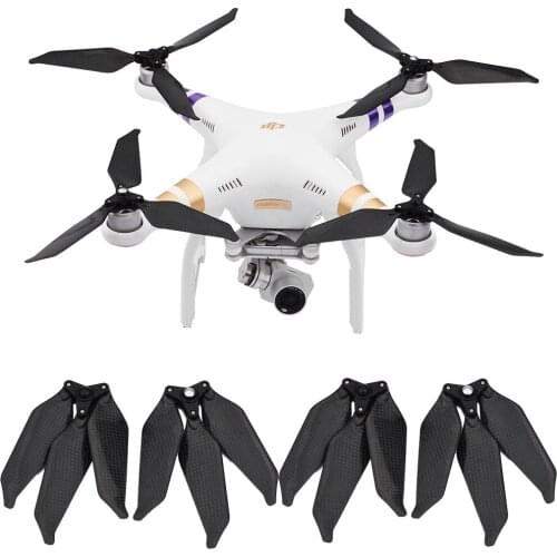 BRDRC 4pcs/set Carbon Fiber 9455 Foldable Propellers Low Noise 3-Blade Propeller For DJI Phantom 3 Pro/Adv/SE