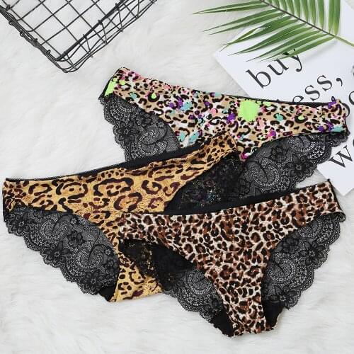 Sexy Lace Panties For Women Seamless Ultra-thin Underwear Leopard G String Womens Panties Intimates briefs