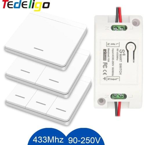 433Mhz Smart Home Light Switch Controller Universal Remote Control AC 90V 250V 10A Receiver Transmitter for Fan Fish-tank Lamp