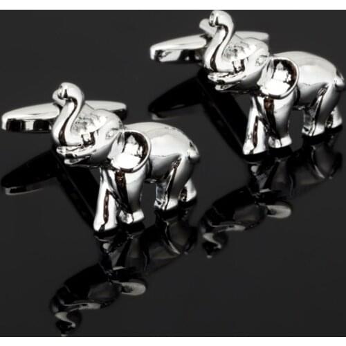 High quality copper Silvery Elephant Cufflinks men French shirt wedding animal Cufflinks wholesale manufacturers jewelry