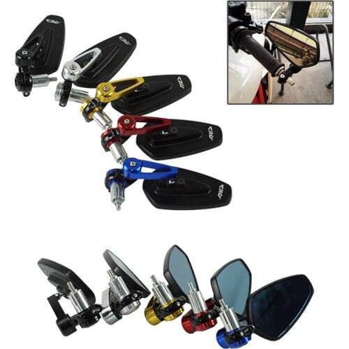 7/8" 22mm Universal Motorcycle Aluminum Rear View Black Handle Bar End Side Rearview Mirrors For