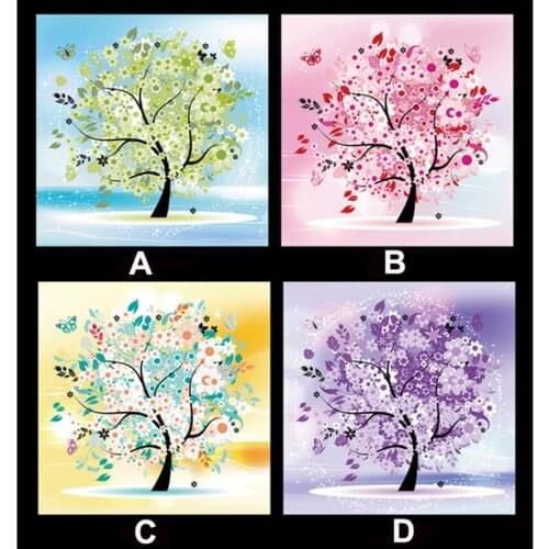 Zhui Star 5D DIY full square drill Diamond Painting four seasons trees Cross Stitch Mosaic Rhinestone Embroidery home decor
