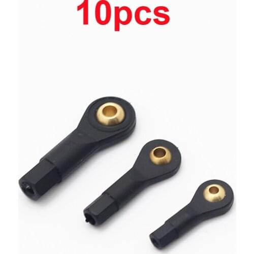 10pcs M2/M2.5/M3 Ball Head Joint Universal Steering Buckle Pushrod Tie End Connector Length 19mm 24mm 29mm for RC Car DIY Robot