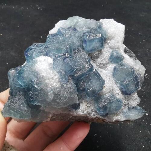 239.3gNatural rare blue-green fluorite mineral crystal specimen degaussing geology teaching home decoration collection ornaments