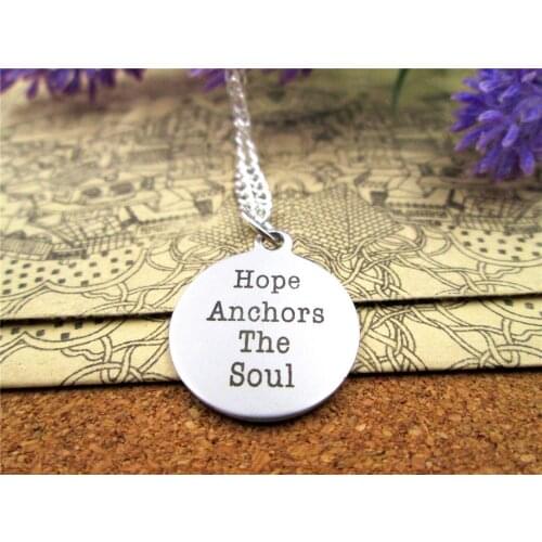 3pcs/lot Fashion stainless steel necklace "hope anchors the soul" Pendant necklace Jewelry Gift more style for choosing