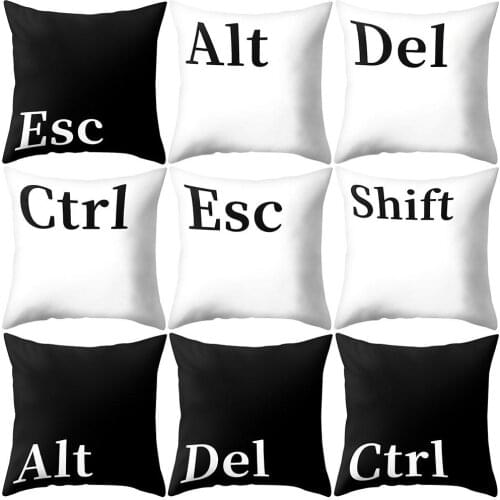 45*45cm Keyboard Ctrl Alt Key Throw Pillow Case Cushion Cover Sofa Car Cafe Decorative Room Seat Bed Decoration Pillowcase