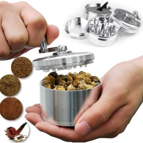55mm 4 Layers Tobacco Spice Grinder Herb Weed Grinder Handle Salt Pepper Mills