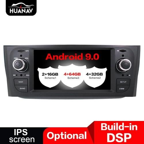 DSP Android 9.0 DVD Car radio player GPS navigation For FIAT Punto 2005-2009 Linea 2007-2011 head unit auto radio multimedia 64G