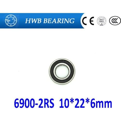 Free shipping 10pcs 6900-2RS 6900 2RS 10 *22* 6mm 61900-2RS The Rubber Sealing Cover thin bearings 6900 RS 10x22x6mm For bicycle