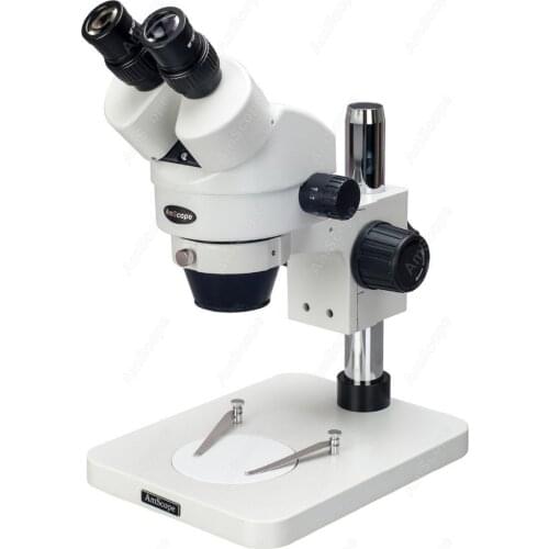 Binocular Stereo Microscope--AmScope Supplies 7X-45X Table Pillar Stand Zoom Magnification Binocular Stereo Microscope