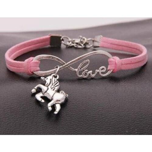 1 pcs Love 8 Infinity Unicorn / Horse Bracelet Charm Pendant Women/ Men Simple Bracelets/Bangles Jewelry Gift