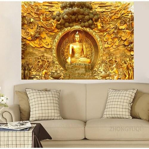 Buddhism Canvas Painting Posters Prints Religion Decoration Lord Buddha Wall Art Pictures for Living Room Cuadros Decor Unframed