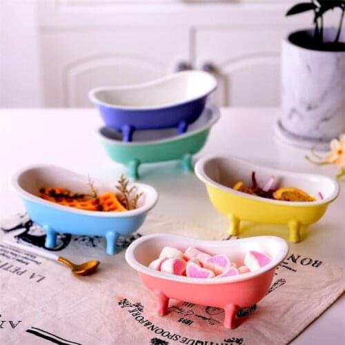 Creative Ceramic Small Bathtub Bowl Baking Utensils Creative Baby Dessert Ice Cream Smoothie Snack Bowl Restaurant Tableware