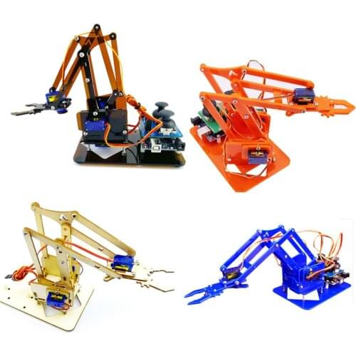 SG90 MG90S 4 Free disassembly and assembly of acrylic manipulator manipulator claw, suitable for Arduino learning DIY kit robot