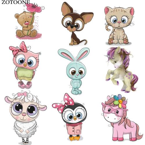 Cartoon Unicorn Owl Patches for Clothing T-shirt Dresses Bags DIY Decoration A-level Washable Stickers Heat Press Appliqued D