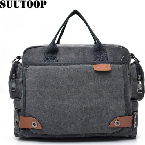 Men casual briefcase business shoulder bag mens messenger canvas bag vintage style travel handbag bag